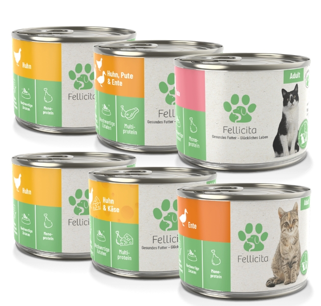 Fellicita Mixpaket Geflügel 6 x 200g Katzennassfutter