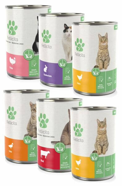 Fellicita Mixpaket Monoprotein-Vielfalt 6 x 400 g Katzennassfutter
