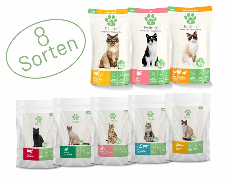 Fellicita Probierpaket 95g/100g Katzennassfutter