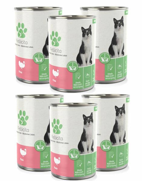 Fellicita Pute pur 6 x 400g Katzennassfutter