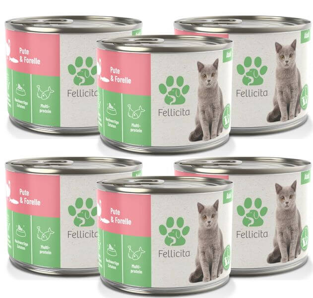 Fellicita Pute und Forelle 6 x 200g Katzennassfutter