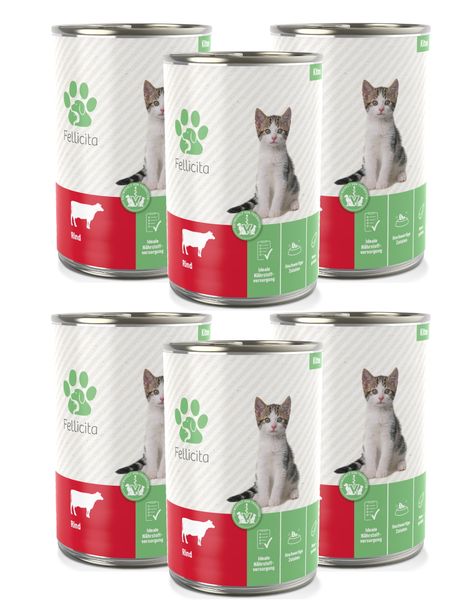 Fellicita Rind pur für Kitten 6 x 400g Katzennassfutter