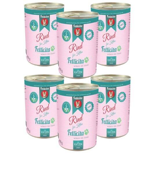 Fellicita Rind pur für Kitten 6 x 400g Katzennassfutter