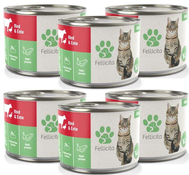 Fellicita Rind und Ente 6 x 200g Katzennassfutter