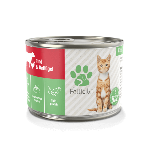Fellicita Rind & Geflügel für Kitten 200g Katzennassfutter