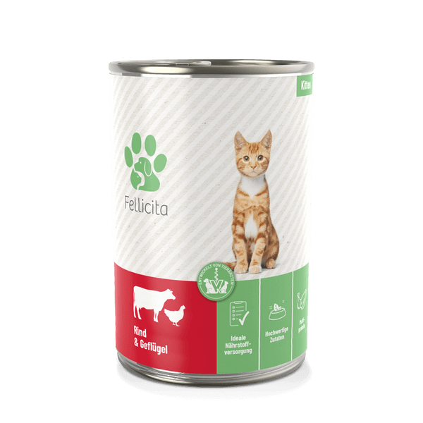 Fellicita Rind & Geflügel für Kitten 400g Katzennassfutter