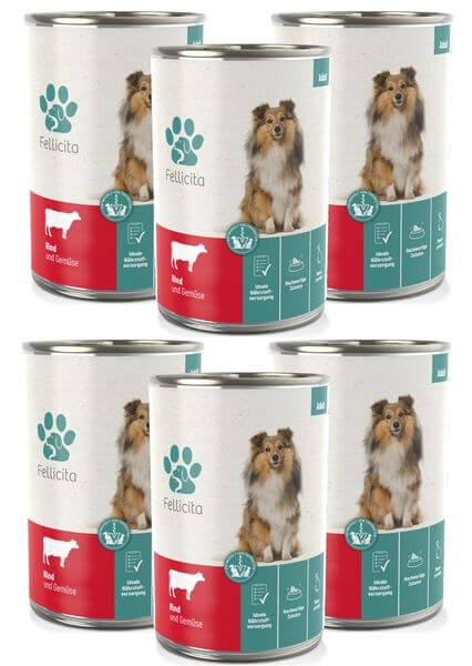 Fellicita Rind & Gemüse 6 x 400g Hundenassfutter