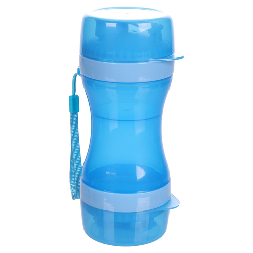 Flamingo 2-in-1 Reisebecher für Wasser + Futter Bassie blau