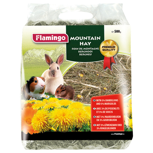 Flamingo Bergheu mit Löwenzahn 500 g