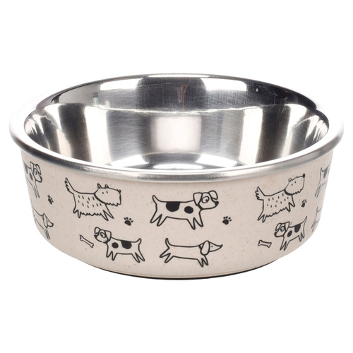 Flamingo Futter- und Trinknapf Jappie beige, Maße: 13,5 x 5 x 11,5 cm