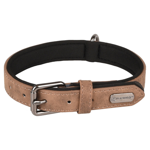 Flamingo Halsband Delu braun, Verstellmöglichkeit: 47-57 cm