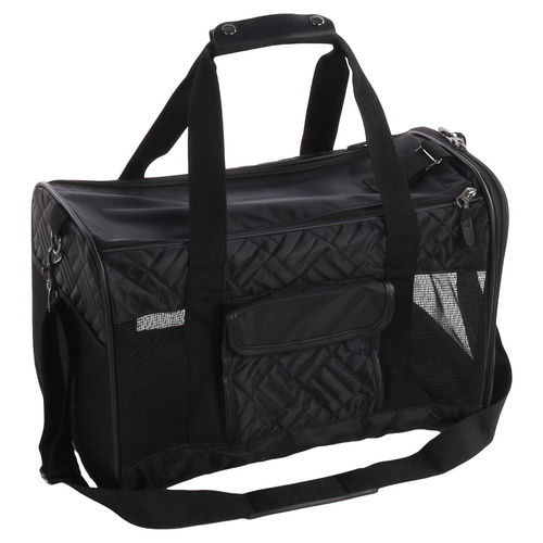 Flamingo Hunde Tragetasche Jasmine schwarz