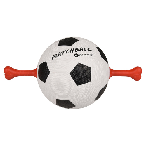 Flamingo Hundespielzeug Matchball Fußball mit roten Griffen Flamingo Hundespielzeug Matchball Fußball mit roten Griffen