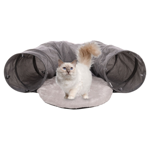 Flamingo Katzenspielzeug Gotar Tunnel mit Ball grau Flamingo Katzenspielzeug Gotar Tunnel mit Ball grau