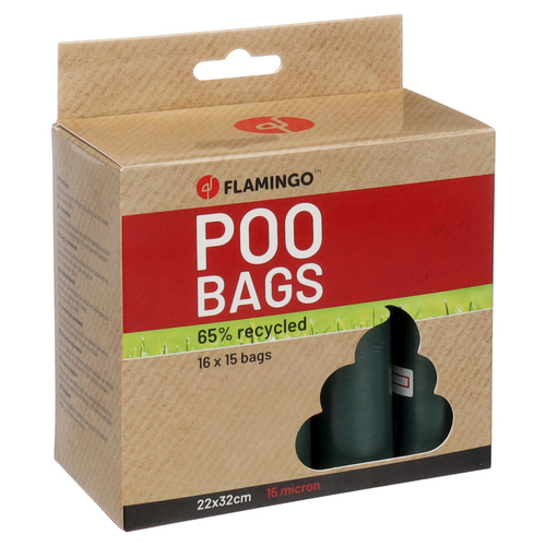 Flamingo Kotbeutel Recycelt Poco grün - 16 x 15 Beutel