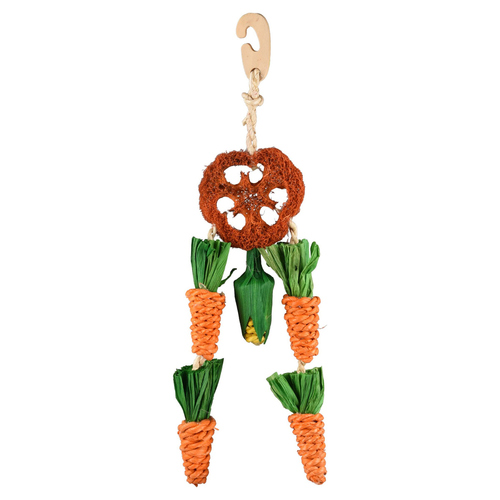 Flamingo Nagerspielzeug Aufhänger Karotte Multi + Luffa Legou