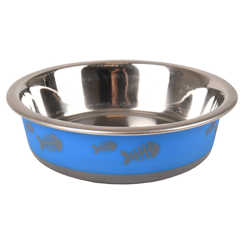 Flamingo Napf Fish Bone blau