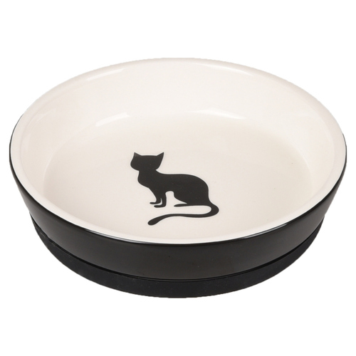 Flamingo Napf Katze Nala Keramik Antirutsch schwarz/weiß