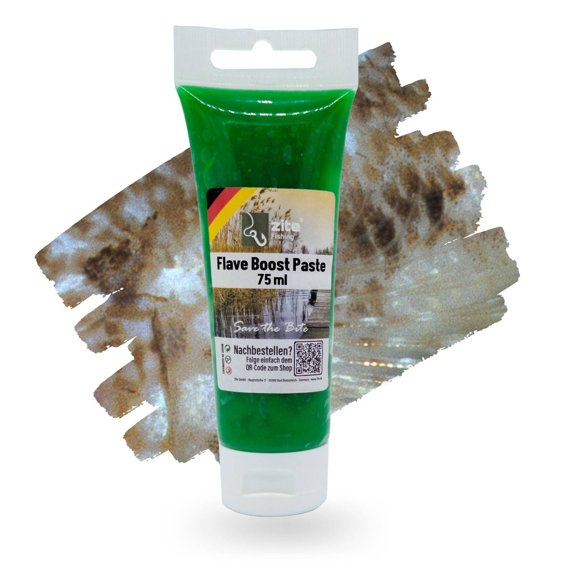 Flave Boost Gummiköder Lockstoff Paste Zander Barsch Grundel Aroma Grün 75 ml