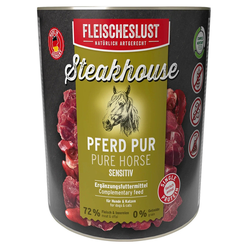 Fleischeslust Steakhouse Pferd pur 800 g - 6 Stück