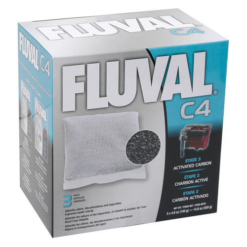 Fluval Kohlepatrone für C4-Filter 3 x 140 g