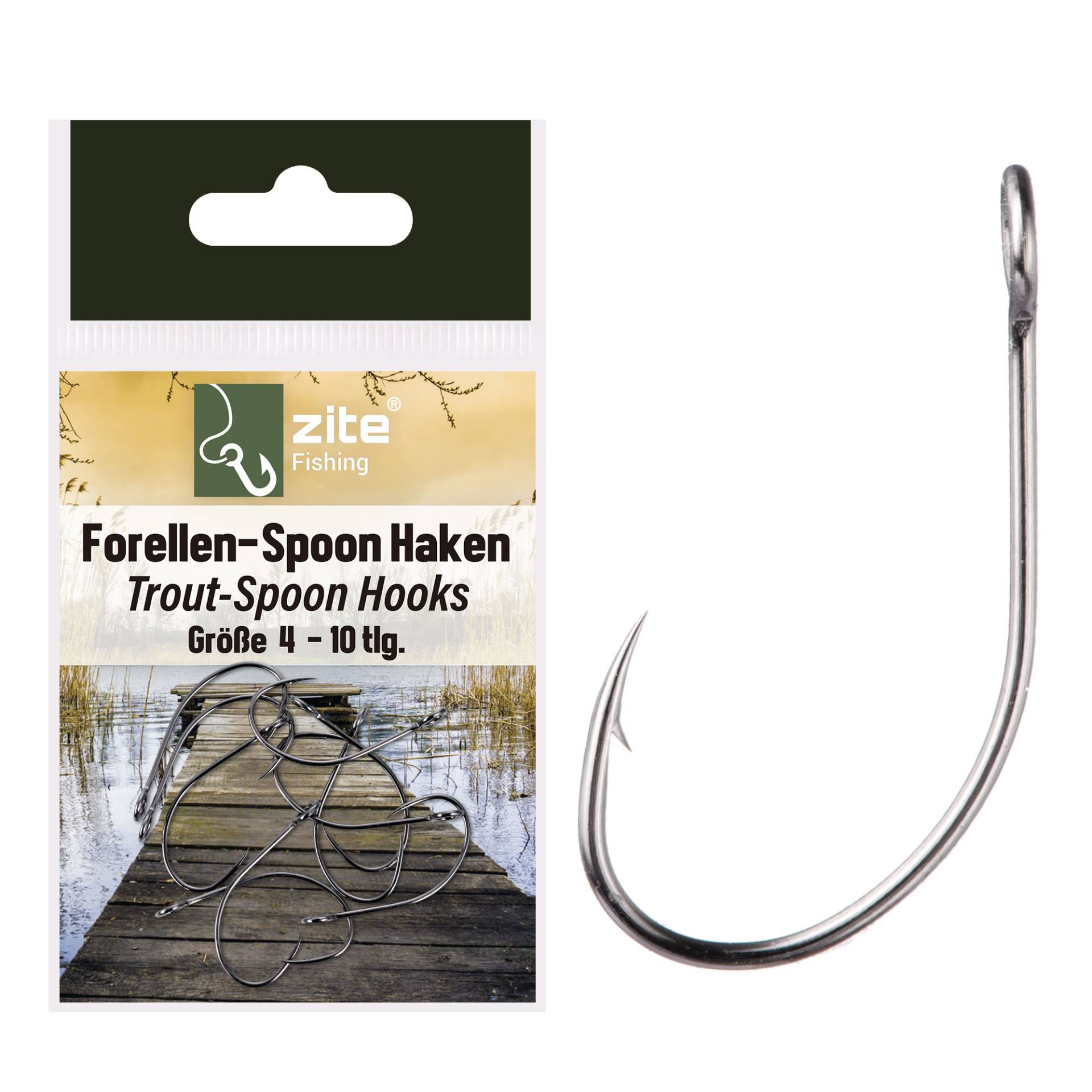 Forellen Spoon Haken Set Größe 4 10 Stück Forellenhaken Zite Fishing