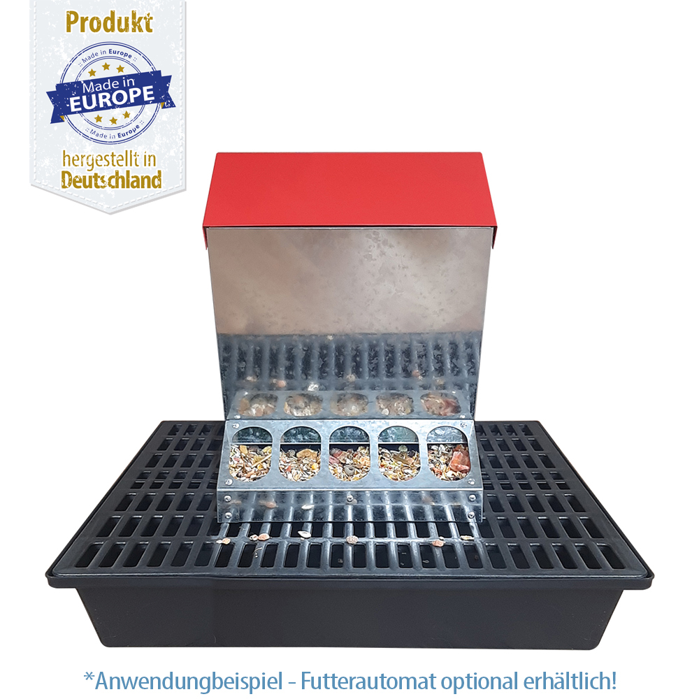 Futter Auffangbecken mit Gitter für Futterautomaten - 60 x 60 cm