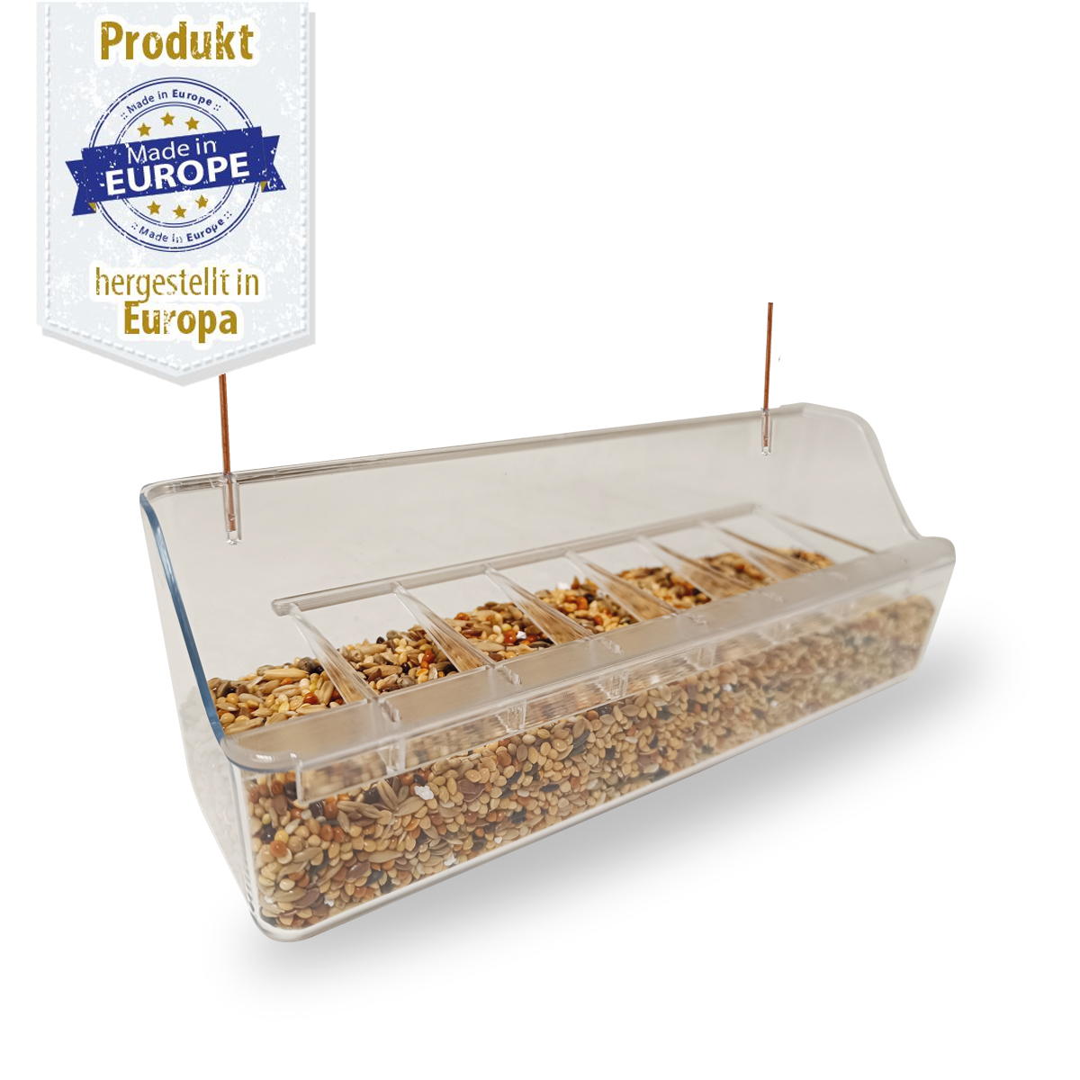 Futternapf mit Drahtbefestigung 20 x 6 x 4 cm - 480 ml