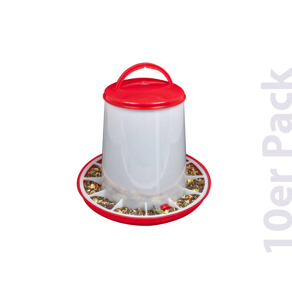 Geflügel / Futterautomat Kunststoff 1 kg - Hühner Futterautomat - 10er Pack