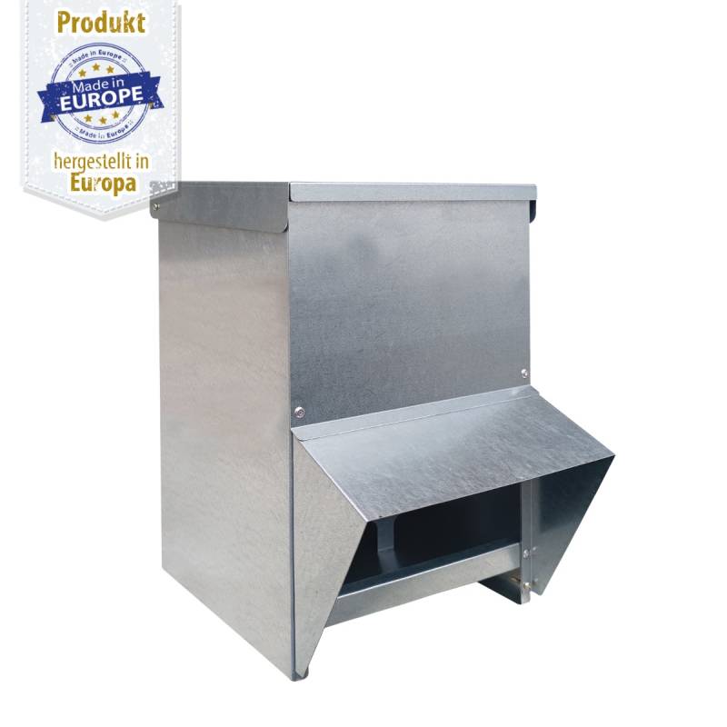Geflügel Futterautomat verzinkt ohne Trittklappe 8 kg - Hühner Futterautomat Geflügel Futterautomat verzinkt ohne Trittklappe 8 kg - Hühner Futterautomat