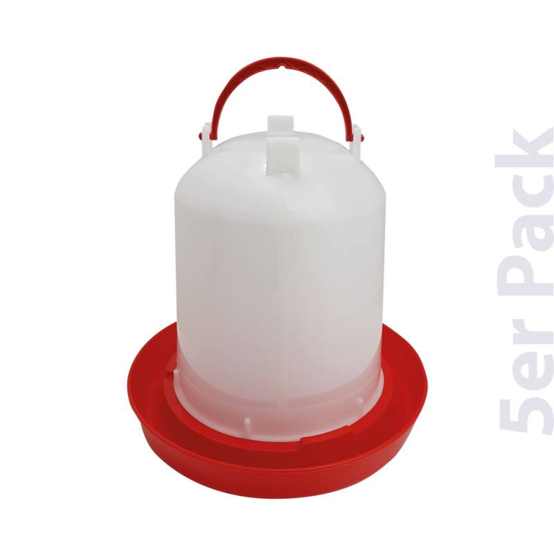 Geflügel Tränke mit Bajonettverschluss - 5,0 Liter - 5er Pack - Hühner Tränke