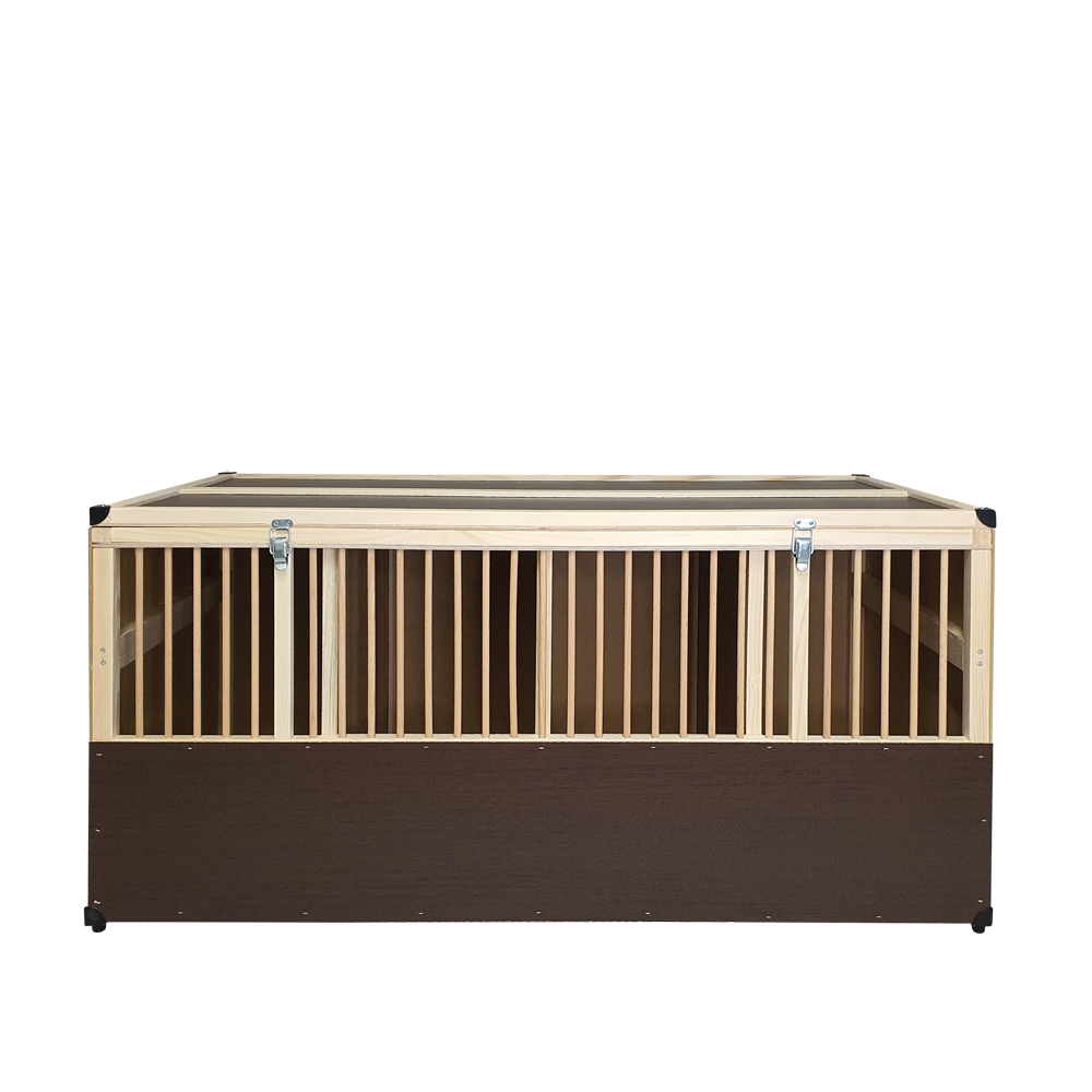 Geflügel - Transportkiste Holz - 4 Abteile - 50er