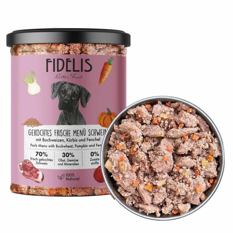 Gekochtes Frische-Men? Schwein mit Buchweizen, K?rbis und Fenchel (Glas) - 400g