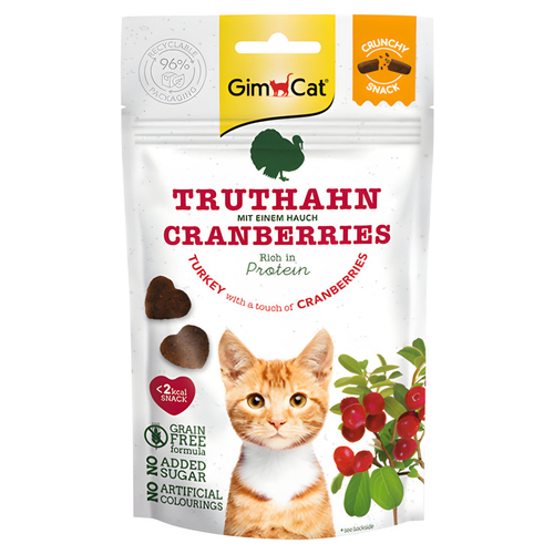 GimCat Crunchy Snacks Truthahn + Cranberry 50 g