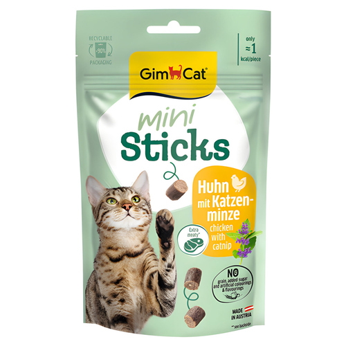 GimCat Mini Sticks Huhn + Katzenminze 50 g