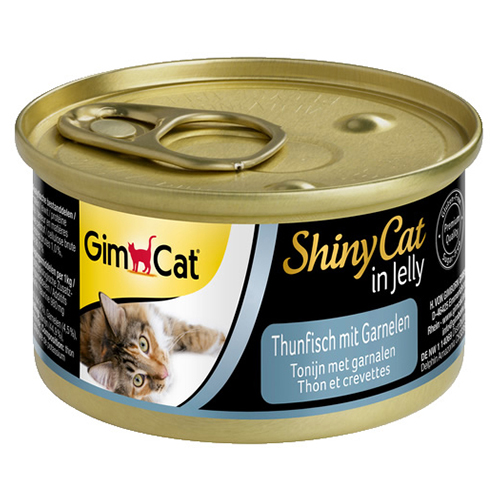 GimCat ShinyCat mit Thunfisch & Garnelen 70 g - 24 Stück