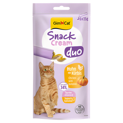 GimCat Snack Cream Duo Huhn & Kürbis 6 x 15 g