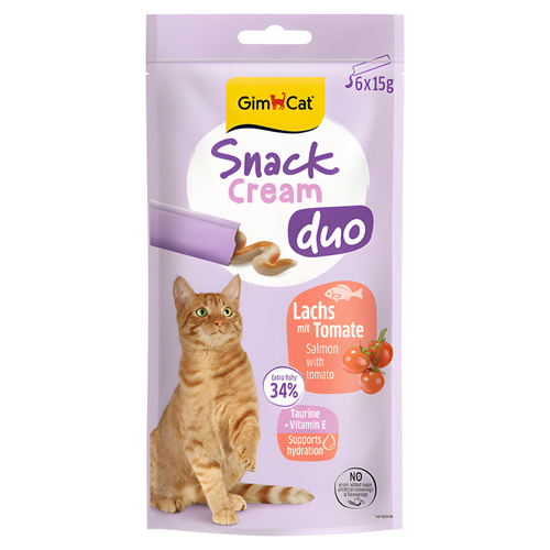 GimCat Snack Cream Duo Lachs & Tomate 6 x 15 g