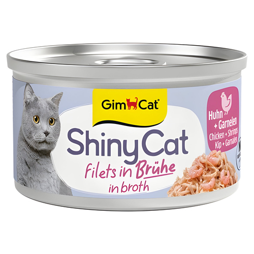 Gimpet ShinyCat in Brühe Hühnchen & Garnelen 70 g - 24 Stück