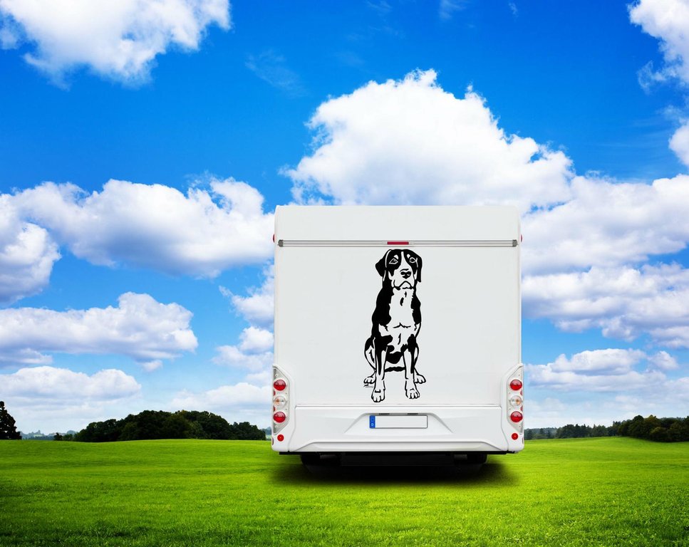 Großer Schweizer Sennenhund Auto Wohnmobil Aufkleber I Wandtattoo - 50cm / schwarz
