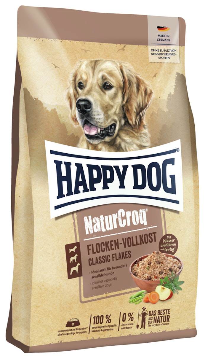 HAPPY DOG NaturCroq Flocken Vollkost Hundetrockenfutter 10 Kilogramm