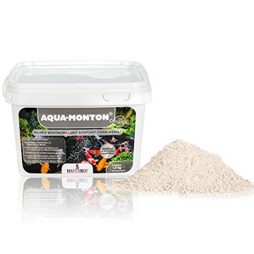 HAPPYKOI® Aqua-Monton® reines Montmorillonit-Bentonit Tonmineral für Koi & Teich - 1,5 kg von HAPPYKOI