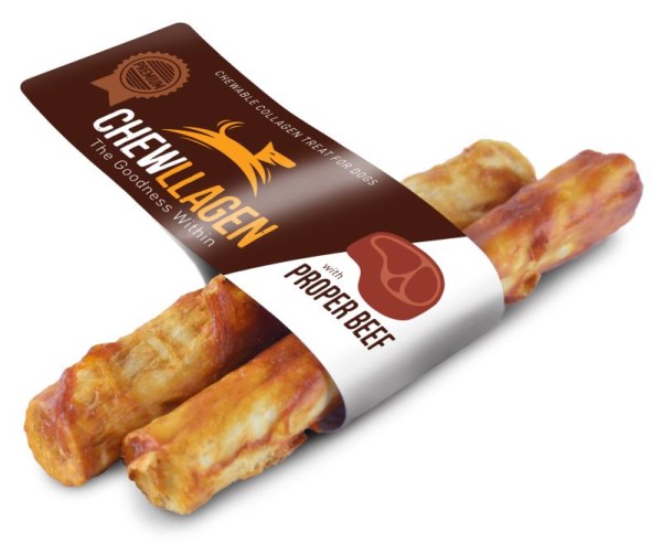 HEWLLAGEN Medium Roll 2 PK Rind – Kaurollen mit Kollagen für Hunde