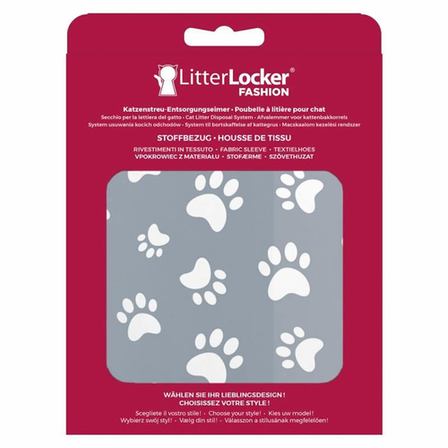 HabaPet LitterLocker Fashion Stoff-Bezug Cat paws grey
