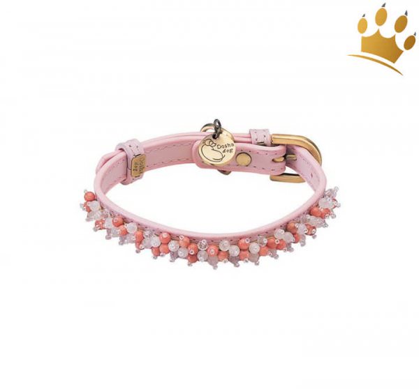 Halsband Dosha Dog Mini Beads Rosa