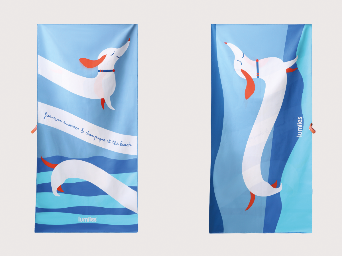 Handtuch THE BEACH TOWEL - Dackel Blue Lagoon