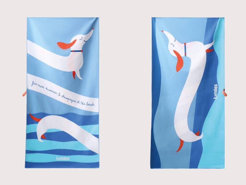 Handtuch THE BEACH TOWEL - Dackel Blue Lagoon Handtuch THE BEACH TOWEL - Dackel Blue Lagoon