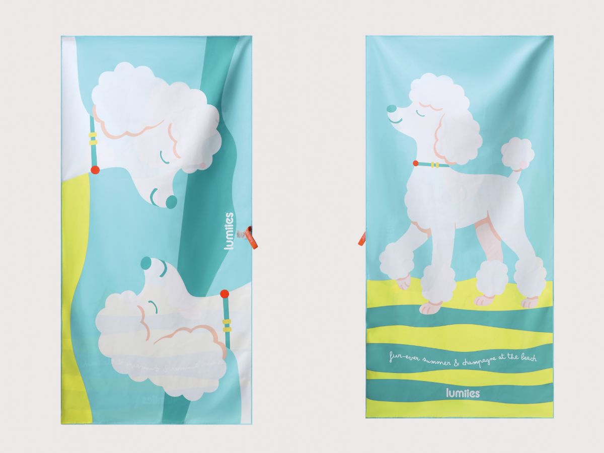 Handtuch THE BEACH TOWEL - Pudel Electric Lemonade