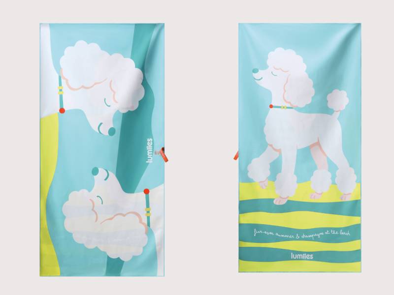 Handtuch THE BEACH TOWEL - Pudel Electric Lemonade Handtuch THE BEACH TOWEL - Pudel Electric Lemonade