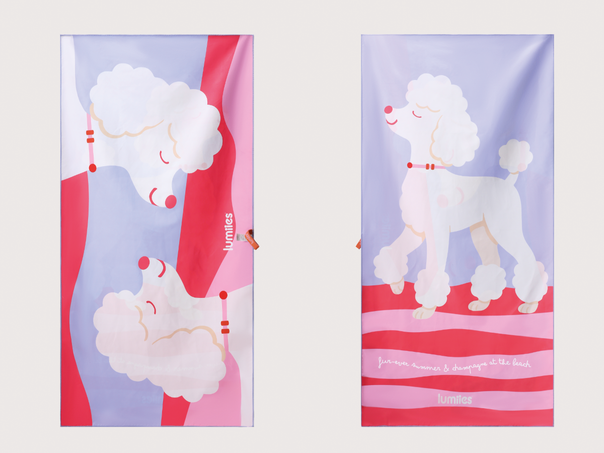 Handtuch THE BEACH TOWEL - Pudel Pink Paloma